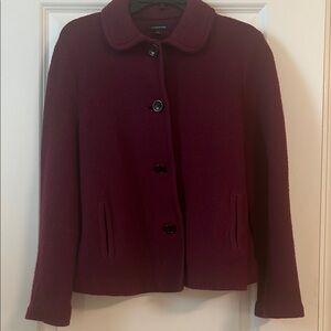 Lands' End Women's Dark Red Pea Coat